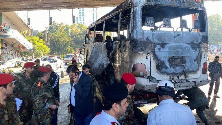Syrian soldiers killed in army bus bombing near Damascus