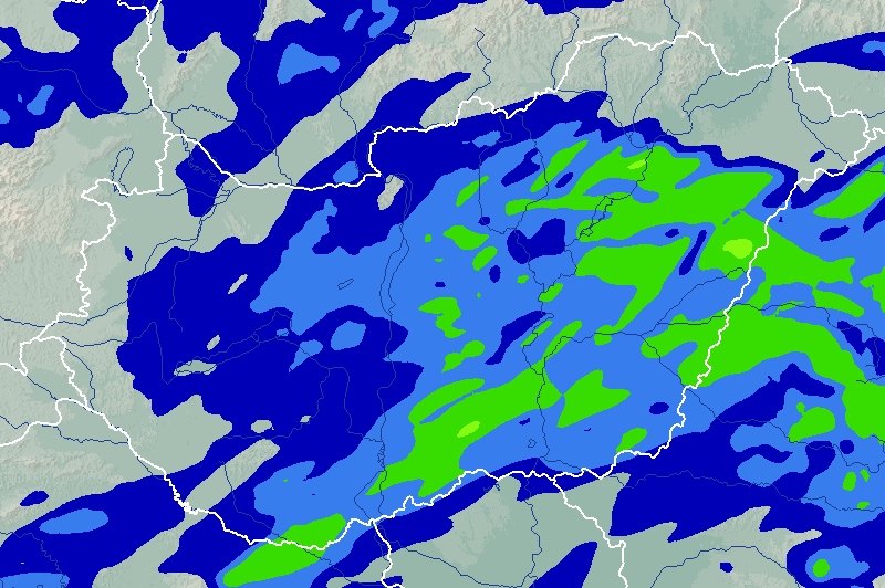 Óráról órára a pénteki csapadék útvonala