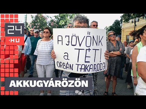 „Kiszolgáltatják ezt a szép hazánkat a kínaiaknak” – Nyíregyházán is akkugyár ellen tüntettek