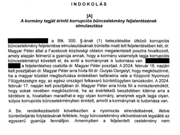 Egyszerű másolással ki lehetett deríteni, milyen neveket takart ki az ügyészség a Magyar Péter felvételéről szóló jegyzőkönyvben